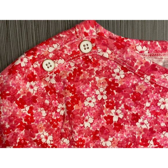 Talbot Pink Floral Short Sleeve T-Shirt Size XL Cotton/Modal Bright Colorful - Picture 2 of 5